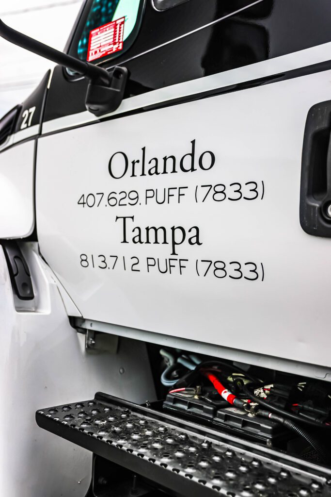 Puff orlando and tampa partial wrap truck